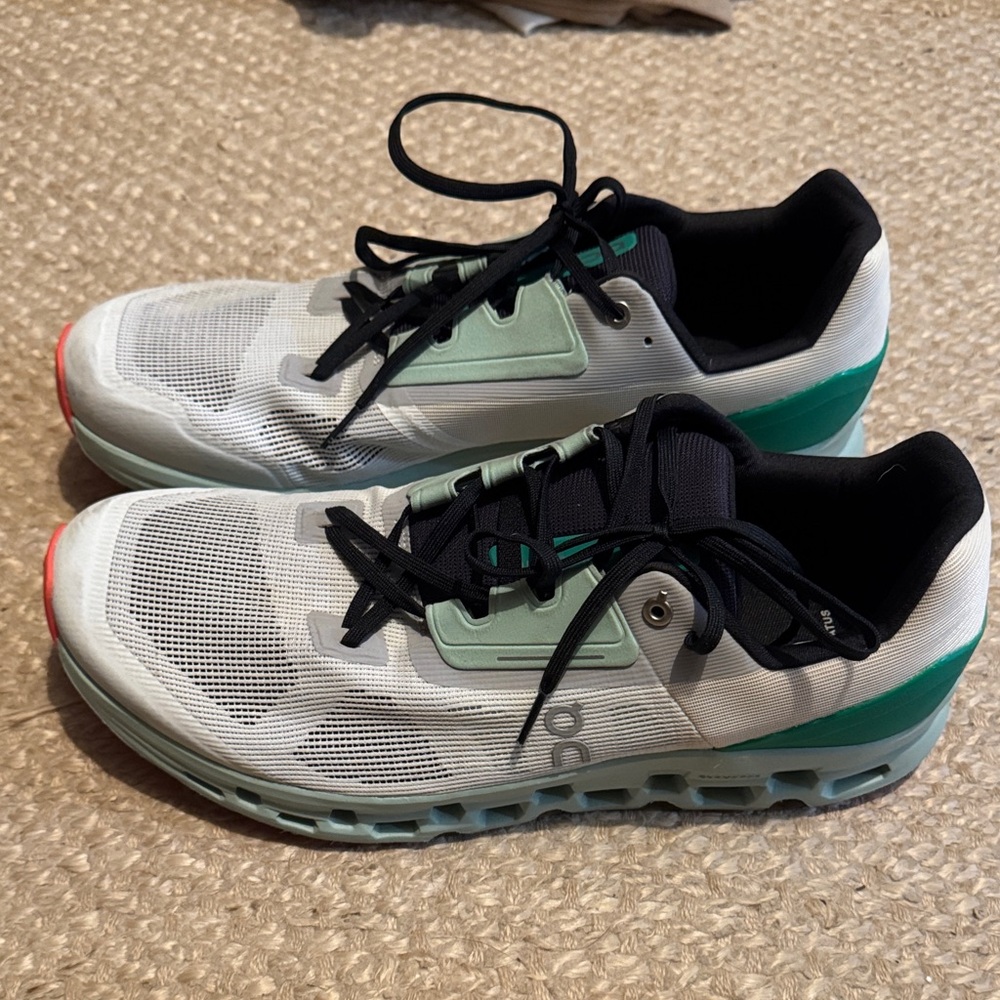 On Cloud Men's Shoes - White and Green - Size 13 - Barely used